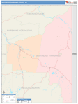 Southeast Fairbanks County Wall Map Color Cast Style